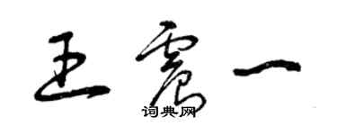 曾庆福王震一草书个性签名怎么写