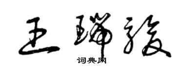 曾庆福王瑞骏草书个性签名怎么写