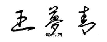 曾庆福王梦青草书个性签名怎么写