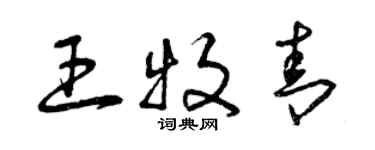 曾庆福王牧青草书个性签名怎么写