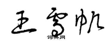 曾庆福王雪帆草书个性签名怎么写