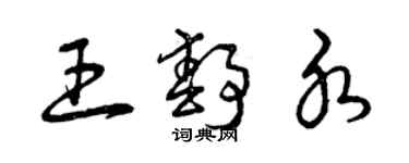 曾庆福王静水草书个性签名怎么写
