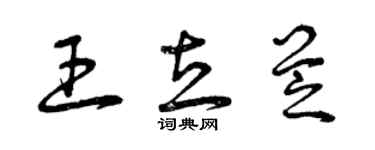 曾庆福王立芝草书个性签名怎么写
