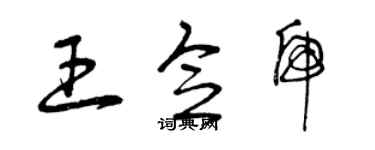 曾庆福王念虎草书个性签名怎么写