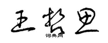 曾庆福王哲思草书个性签名怎么写