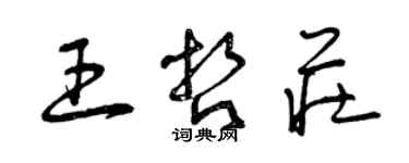 曾庆福王哲庄草书个性签名怎么写