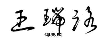 曾庆福王瑞路草书个性签名怎么写