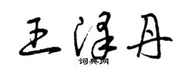 曾庆福王泽丹草书个性签名怎么写