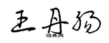 曾庆福王丹肠草书个性签名怎么写