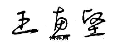 曾庆福王惠坚草书个性签名怎么写