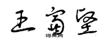 曾庆福王富坚草书个性签名怎么写