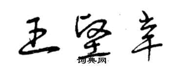 曾庆福王坚辛草书个性签名怎么写
