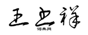 曾庆福王书祥草书个性签名怎么写