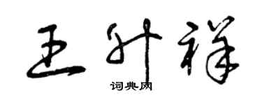 曾庆福王升祥草书个性签名怎么写