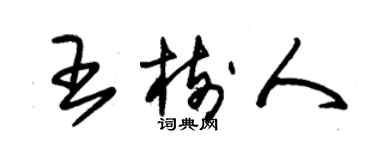 朱锡荣王树人草书个性签名怎么写