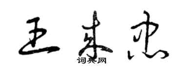 曾庆福王来忠草书个性签名怎么写