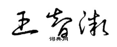 曾庆福王智微草书个性签名怎么写