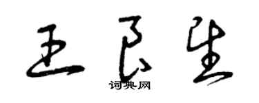 曾庆福王良望草书个性签名怎么写