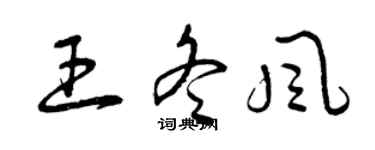曾庆福王冬风草书个性签名怎么写