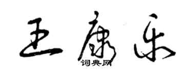 曾庆福王康乐草书个性签名怎么写