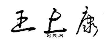 曾庆福王上康草书个性签名怎么写
