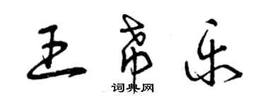 曾庆福王希乐草书个性签名怎么写