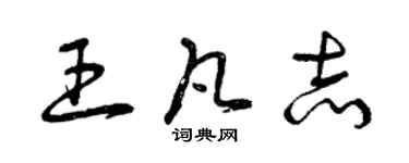 曾庆福王凡志草书个性签名怎么写