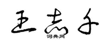 曾庆福王志千草书个性签名怎么写