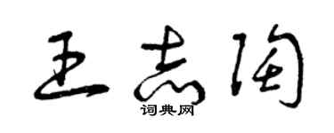 曾庆福王志陶草书个性签名怎么写