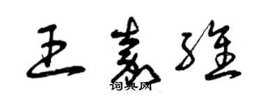 曾庆福王嘉维草书个性签名怎么写