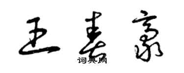 曾庆福王春豪草书个性签名怎么写