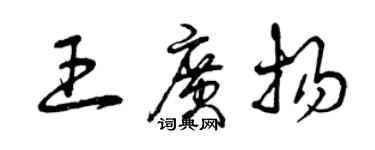曾庆福王广扬草书个性签名怎么写