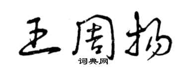 曾庆福王周扬草书个性签名怎么写
