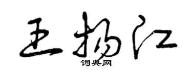 曾庆福王扬江草书个性签名怎么写