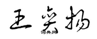曾庆福王奕扬草书个性签名怎么写