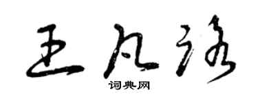 曾庆福王凡路草书个性签名怎么写