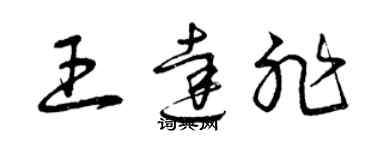 曾庆福王达非草书个性签名怎么写