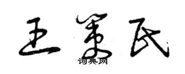 曾庆福王策民草书个性签名怎么写