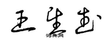 曾庆福王望武草书个性签名怎么写