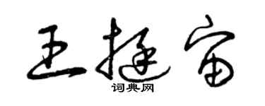 曾庆福王挺宙草书个性签名怎么写