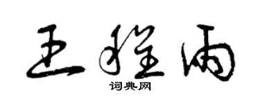 曾庆福王程雨草书个性签名怎么写