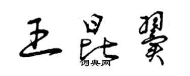 曾庆福王昆翼草书个性签名怎么写