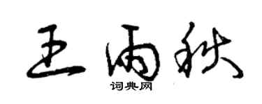 曾庆福王雨秋草书个性签名怎么写