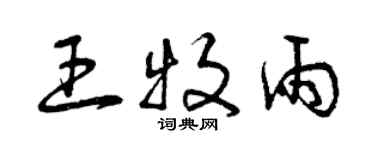 曾庆福王牧雨草书个性签名怎么写