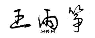 曾庆福王雨筝草书个性签名怎么写