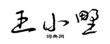 曾庆福王小野草书个性签名怎么写