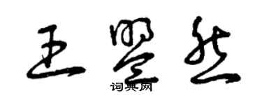 曾庆福王盟然草书个性签名怎么写