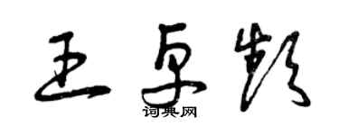 曾庆福王卓频草书个性签名怎么写