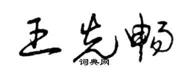 曾庆福王先畅草书个性签名怎么写