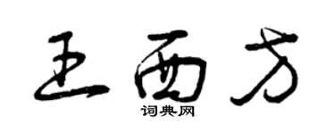 曾庆福王西方草书个性签名怎么写